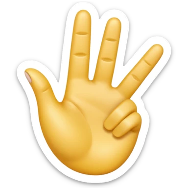 A 3D emoji in iOS emoji aesthetic style of a hand making a trigger-like gesture, with the index finger extended forward and the thumb raised upward, other fingers folded, clean white background, glossy and smooth Apple-style design

 sticker