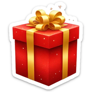 RED GIFTBOX WITH SPARKLES  sticker