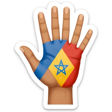 UNE PETITE MAIN COLORE DE DRAPEAU AMAZIGH sticker