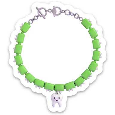 green bracelet with tooth charms sticker