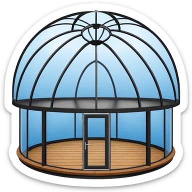 Two existing steel-framed domes with a diameter of 4 meters will be used. The domes will be covered with waterproof outer membranes, reinforced internally with wooden details, and transformed into durable, aesthetic interior spaces. sticker