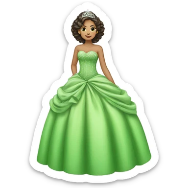 quincenera using green dress sticker