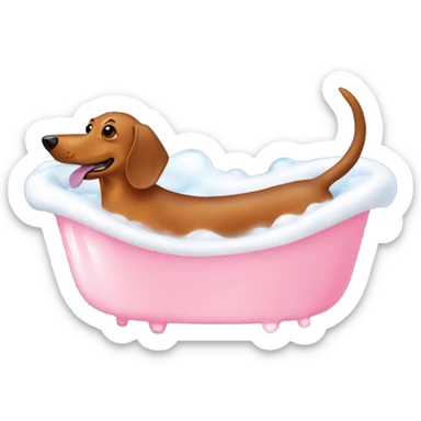 Weiner dog bubble bath sticker