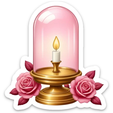 Reddish-pinkish and gold and white romantic vintage aesthetic sticker