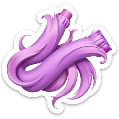 tubes of pastel pink and lilac hair dye, with a bit of dye coming out sticker