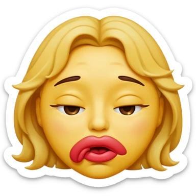 ￼Make emoji that has a scrunched face lips pucked eyes shut sticker