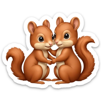Cute baby squirrels cuddling sticker