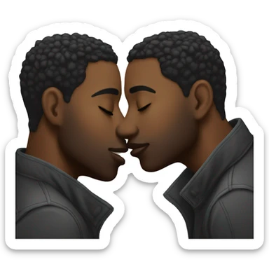 Black gay men kissing sticker