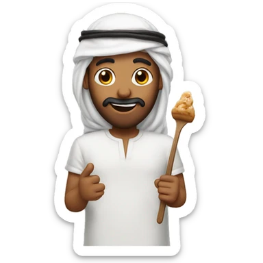 arab eat brown glace  sticker