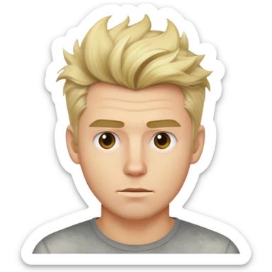 blonde male hair messy textured quiff with tousled front sticker