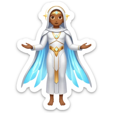 Shiny Futuristic Celestial Godly Divine Ethereal Fakemon-Pokemon-Digimon-Spectrobes-fusion, full body sticker