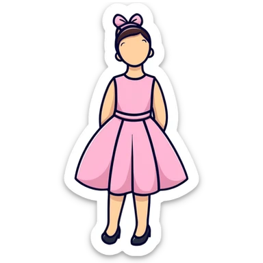 fashionable dress design sticker