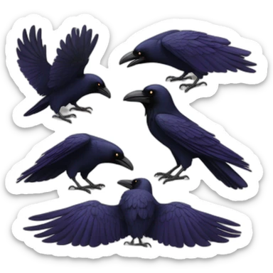 A raven's left wing spread sticker