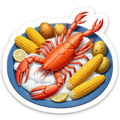 Seafood boil including Snow crab legs Shrimp no head on and no shell and corn with potatoes  sticker