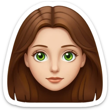 brown hair hazel green eyed woman with long hair  sticker