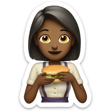 girl eating fine fine dinner  sticker