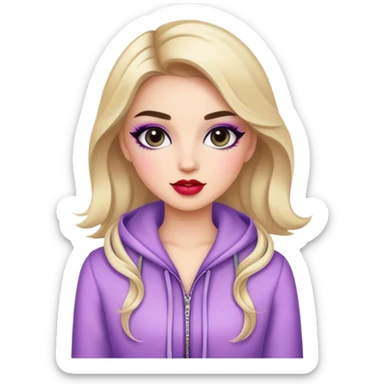 Girly girl with makeup and fashionable clothes sticker