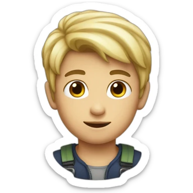 niño sobre un cohete sticker