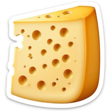 Wedge of yellow cheese with small holes sticker