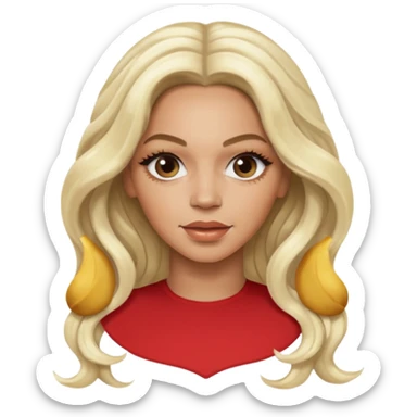 Beyonce from Destiny's Child with long platinum blonde hair sticker