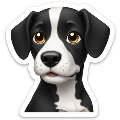 perrita negra y blanca sticker