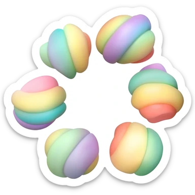 Five Little Colorful Ranbow Marshmallows  Friends!! sticker