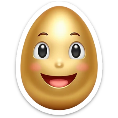 Golden egg Happy face sticker