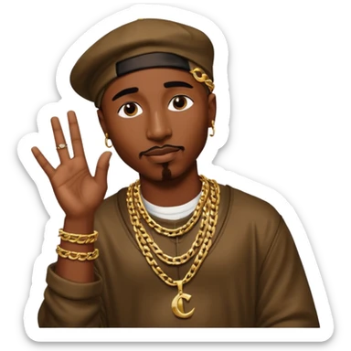 Tupac qui lève la main  sticker
