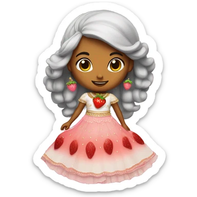 strawberry shortcake in a lehenga  sticker