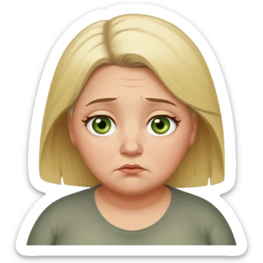 Overweight, blonde and grey haired female with golden green Hazel eyes having a bad week rolling eyes animated sticker