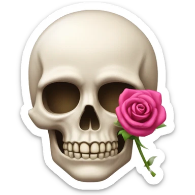 Une tête de mort avec un noeud rose sur la tête  sticker