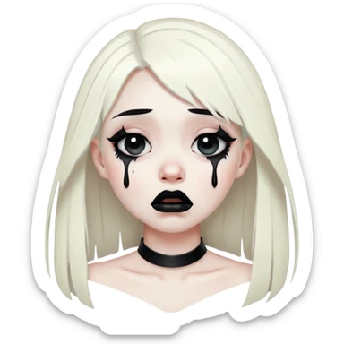Goth girl crying
 sticker