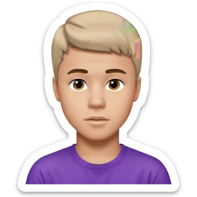 justin bieber, wear purple t shirt sticker