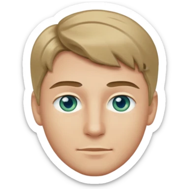 dark blond whit blue/green eys Male sticker