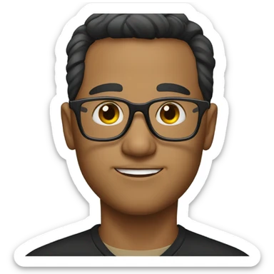 Me wearing black rimmed glasses sticker