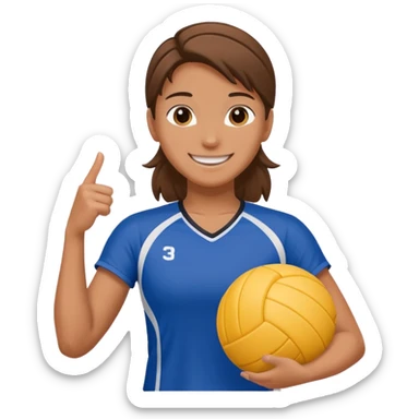 volleyball player, horseman, with volleyball ball sticker