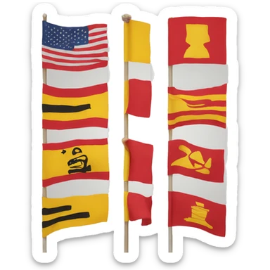 flag yellow on top red on below each half sticker