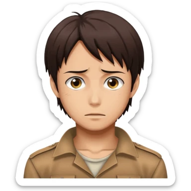 Eren Yeager from attack on titan anime style sticker