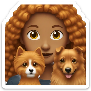 Ginger girl with a female black spitz sticker