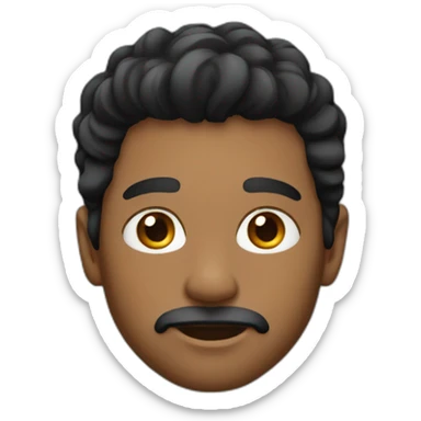 Men hair black ayes sticker