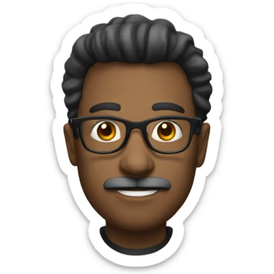 Preacher with glasses and mustache  sticker