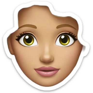 blonde Curly barbie green eyes  sticker
