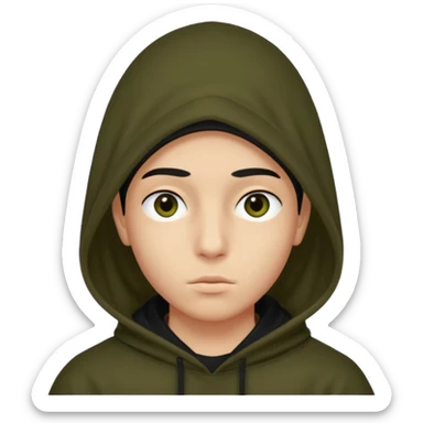 Un joven con una capucha negra que solo le deje ver los ojos y cejas sticker