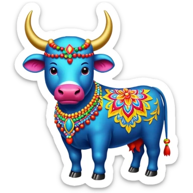 Bumba meu boi, boi colorido, enfeitado com bordado de miçangas sticker