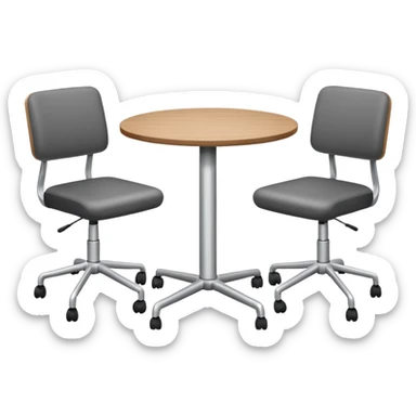 table and three office chairs sticker