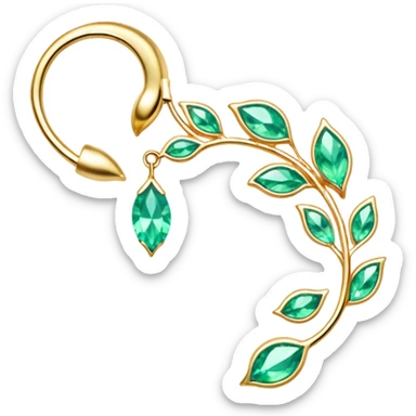 Elvish fae shiny sparkly translucent diaphanous ear climber ear piece apparel sticker