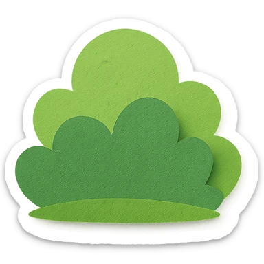 paper craft style bush with layered paper look sticker