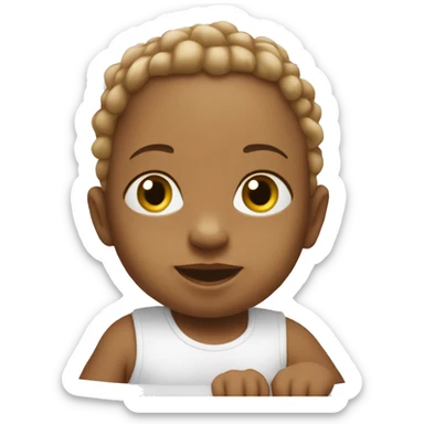 White baby in a white crib sticker