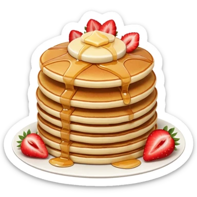 Pancakes with strawberries on top  sticker