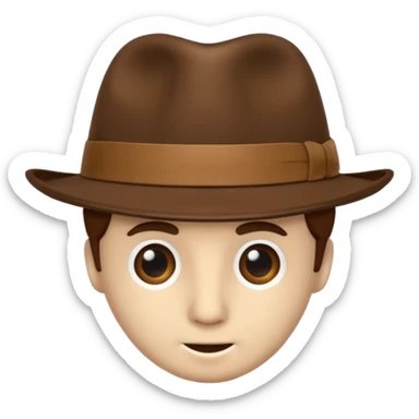 Felt trilby hat emoji sticker